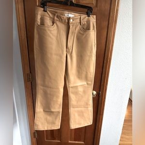 Zara- Tan Faux Leather Pants size 10